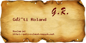 Gáti Roland névjegykártya
